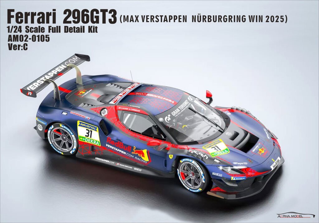 The Ferrari 296GT3 1/24 scale model door opening masterpiece has arrived, with both detail and sharpness on point!